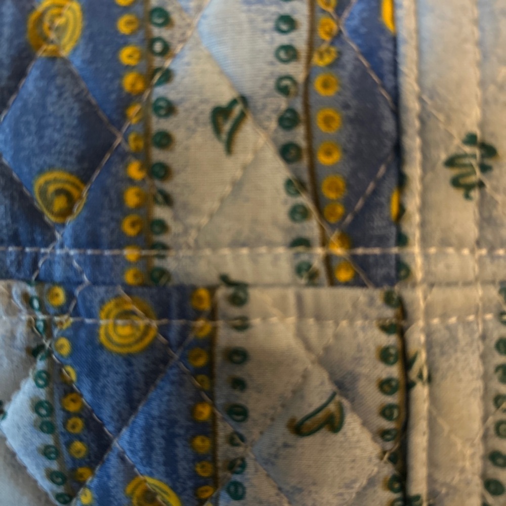 NWT Lily Waters QUILTED PAISLEY Travel Duffel Tote Bag Blue Yellow 13" - Picture 9 of 9